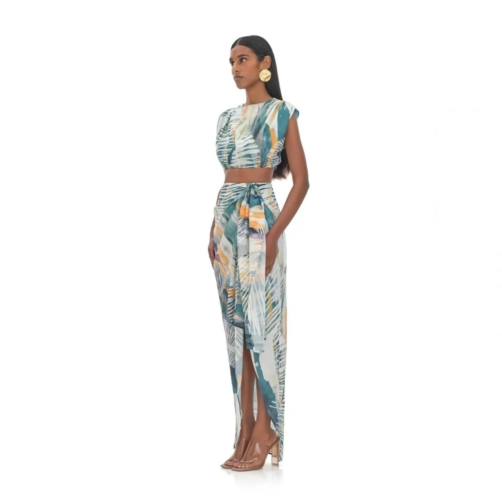 Andrea Iyamah - HALIMA ABSTRACT BARK CROPPED TOP ONLY - Picture 2 of 4